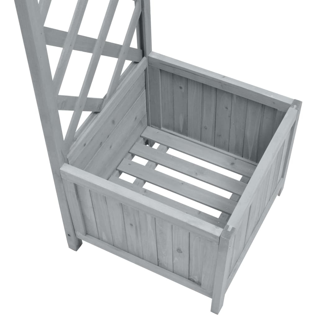 Pergola with Flower Pot Grey 180x40x205 cm Solid Firwood